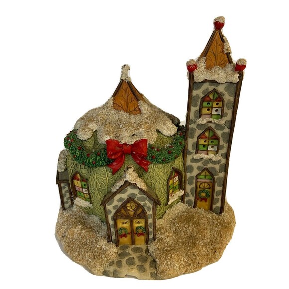 Vintage NUMBERED 87/597 Fitz and Floyd Cantelope ￼￼Cathedral Christmas Lighted - Picture 1 of 9